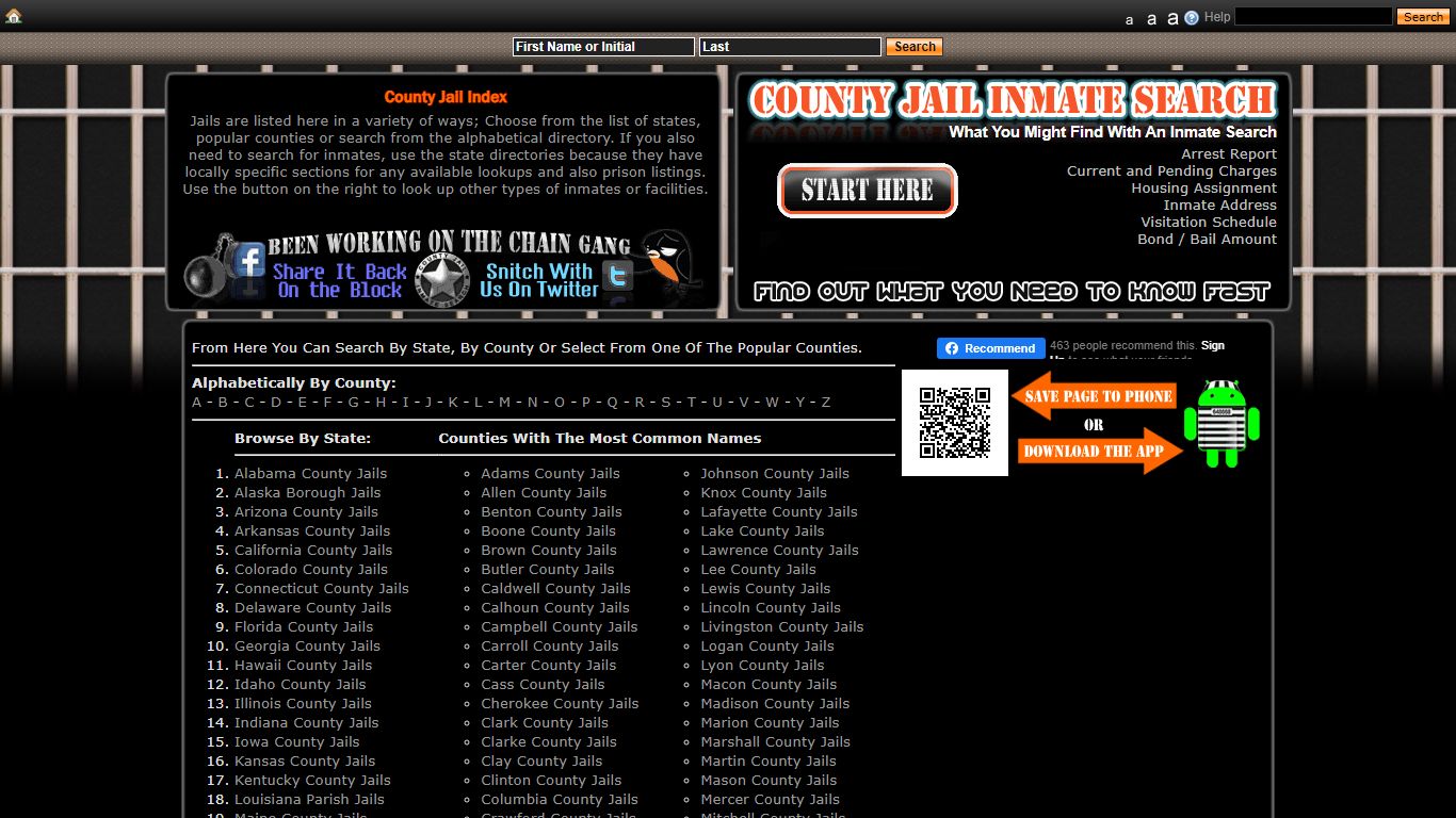 County jails listed by state - County Jail Inmate Search